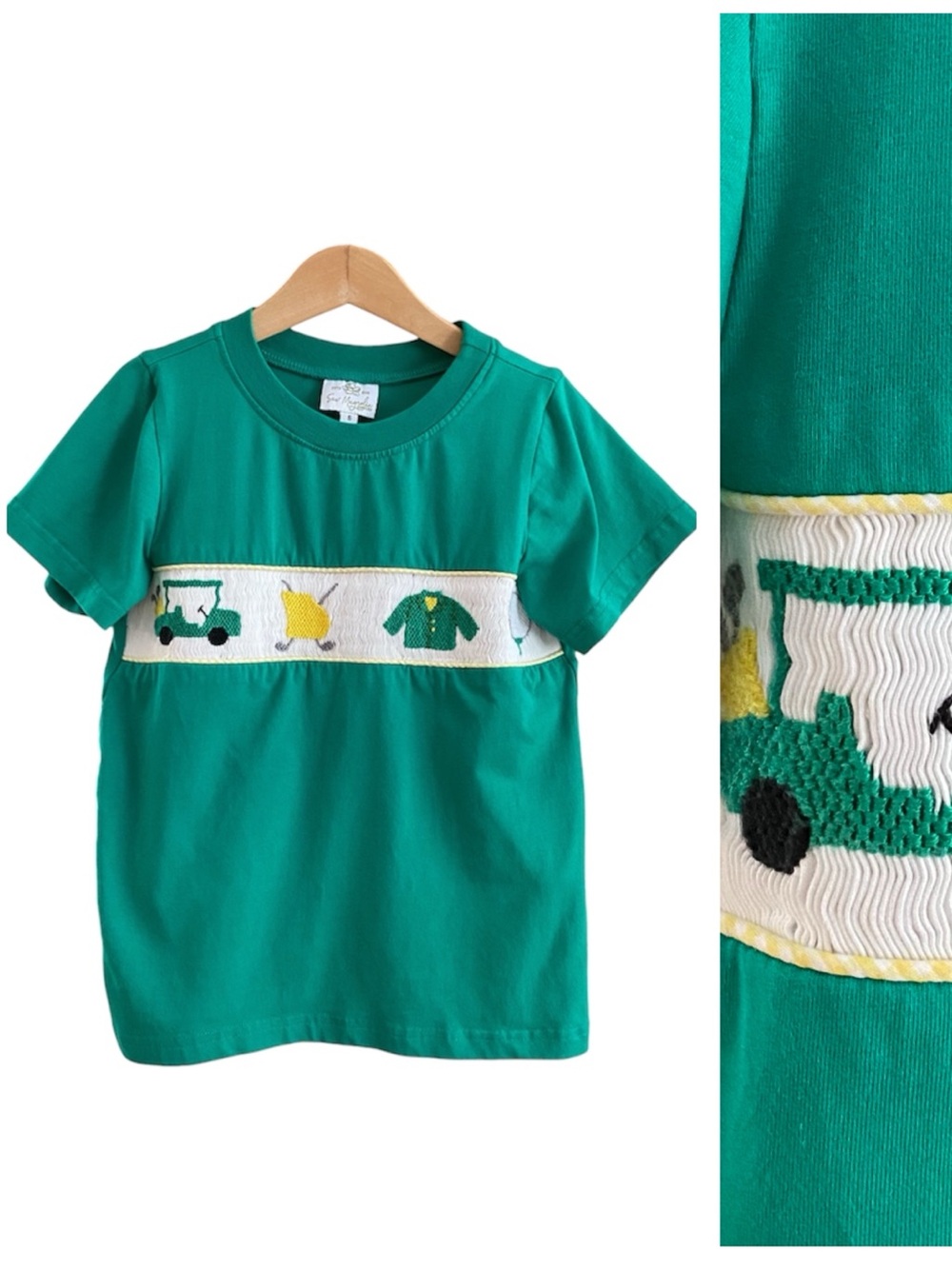 Sew Magnolia Smocks Green Smocked Golf Tee 6